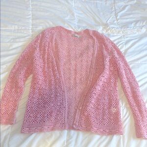 Divine Light Pink Seashell Knit Women's Sweater L 🐚💗